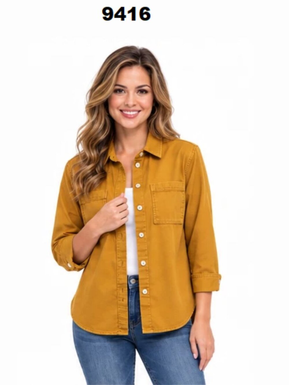 NWT Thread & Supply Women's Large Golden Brown Fletcher Denim Shirt Jacket